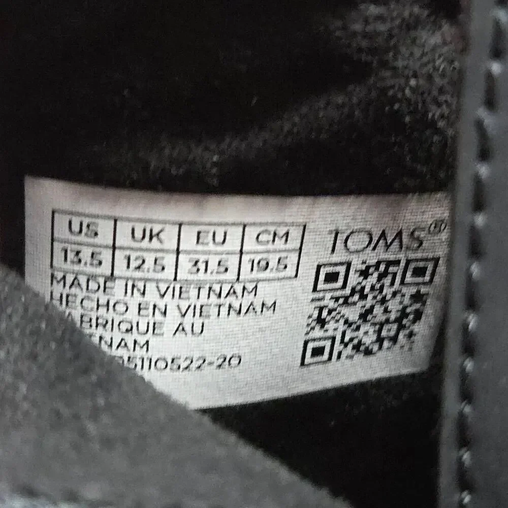 Toms Black Boots 13.5